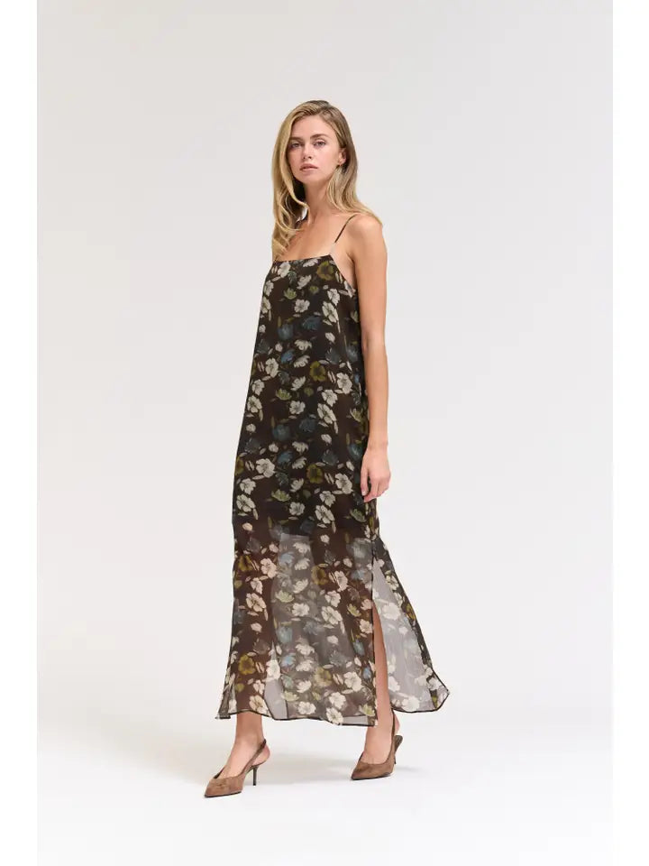 Grade + Gather - Spaghetti Strap Maxi Dress - Black