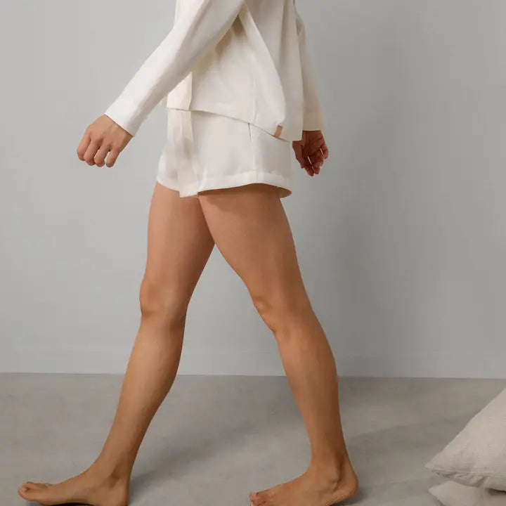 Washable Silk Boxer Short - Tranquil White