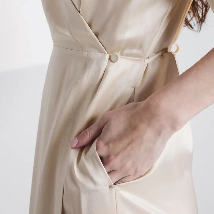 Lunya - Washable Silk Wrap Dress - Swan White