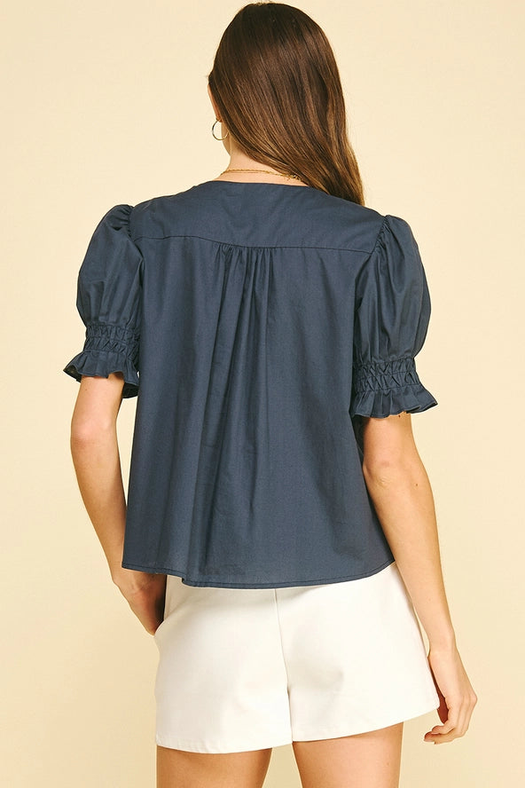 Button Down Blouse - Ink