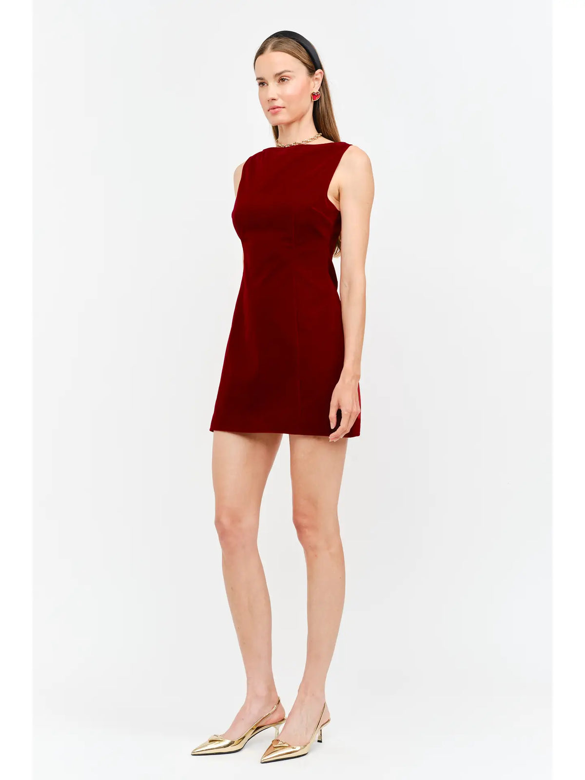 Velvet Mini Dress - Red