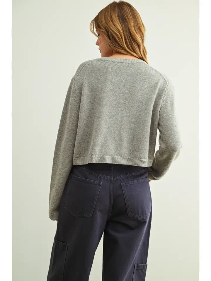 Knitted Cardigan - Gray