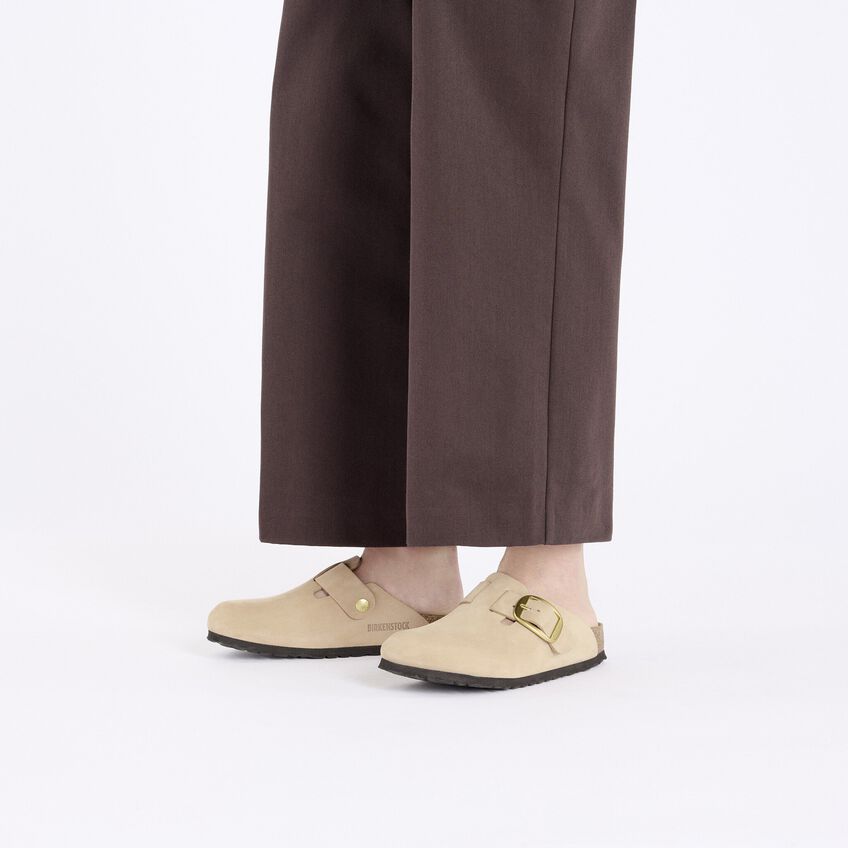 Birkenstock - Boston Big Buckle Nubuck Leather - Sandcastle