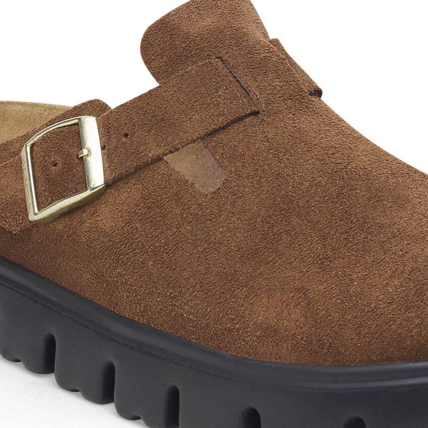 Birkenstock - Boston Chunky - Suede Leather - Dark Tea/Black