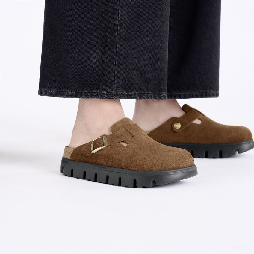 Birkenstock - Boston Chunky - Suede Leather - Dark Tea/Black