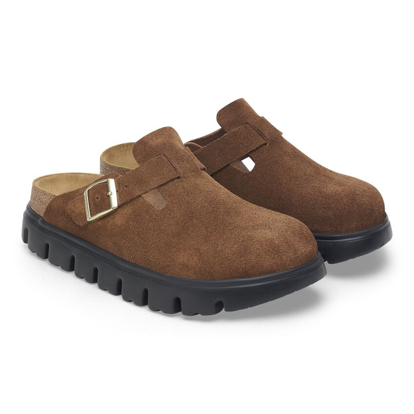 Birkenstock - Boston Chunky - Suede Leather - Dark Tea/Black