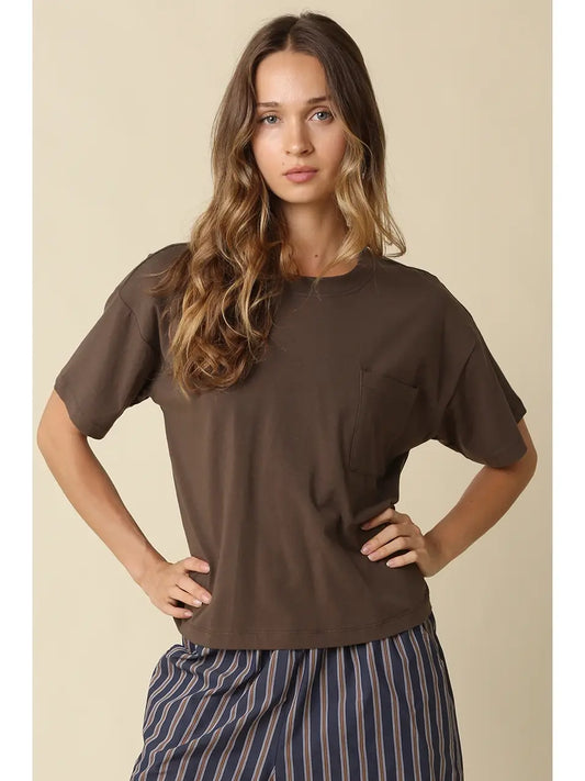 Elora Relaxed Tee - Brown