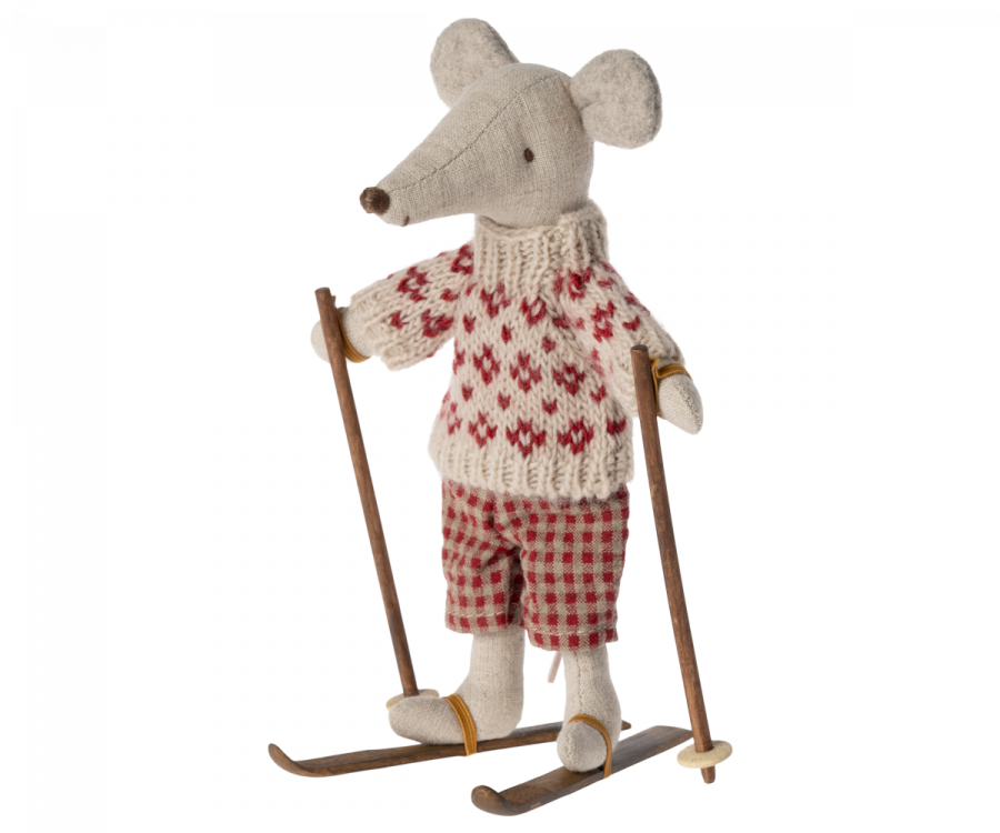 Maileg - Ski and Ski Poles, Mum + Dad Mouse