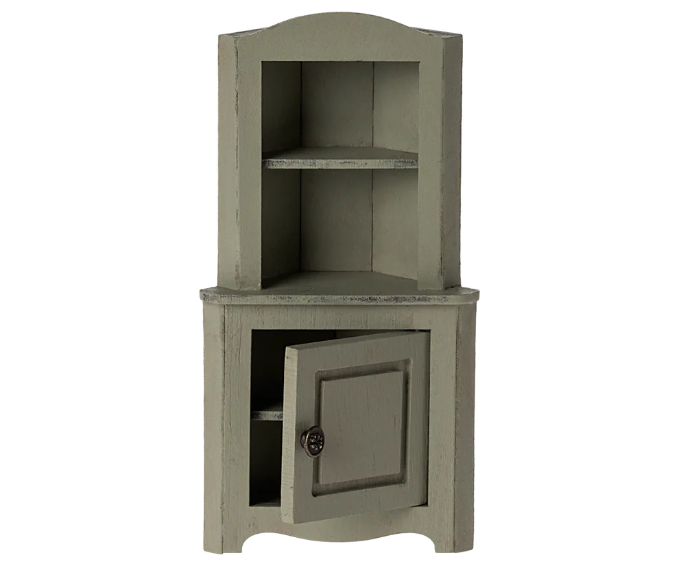 Maileg - Corner Cabinet, Mouse - Light Green