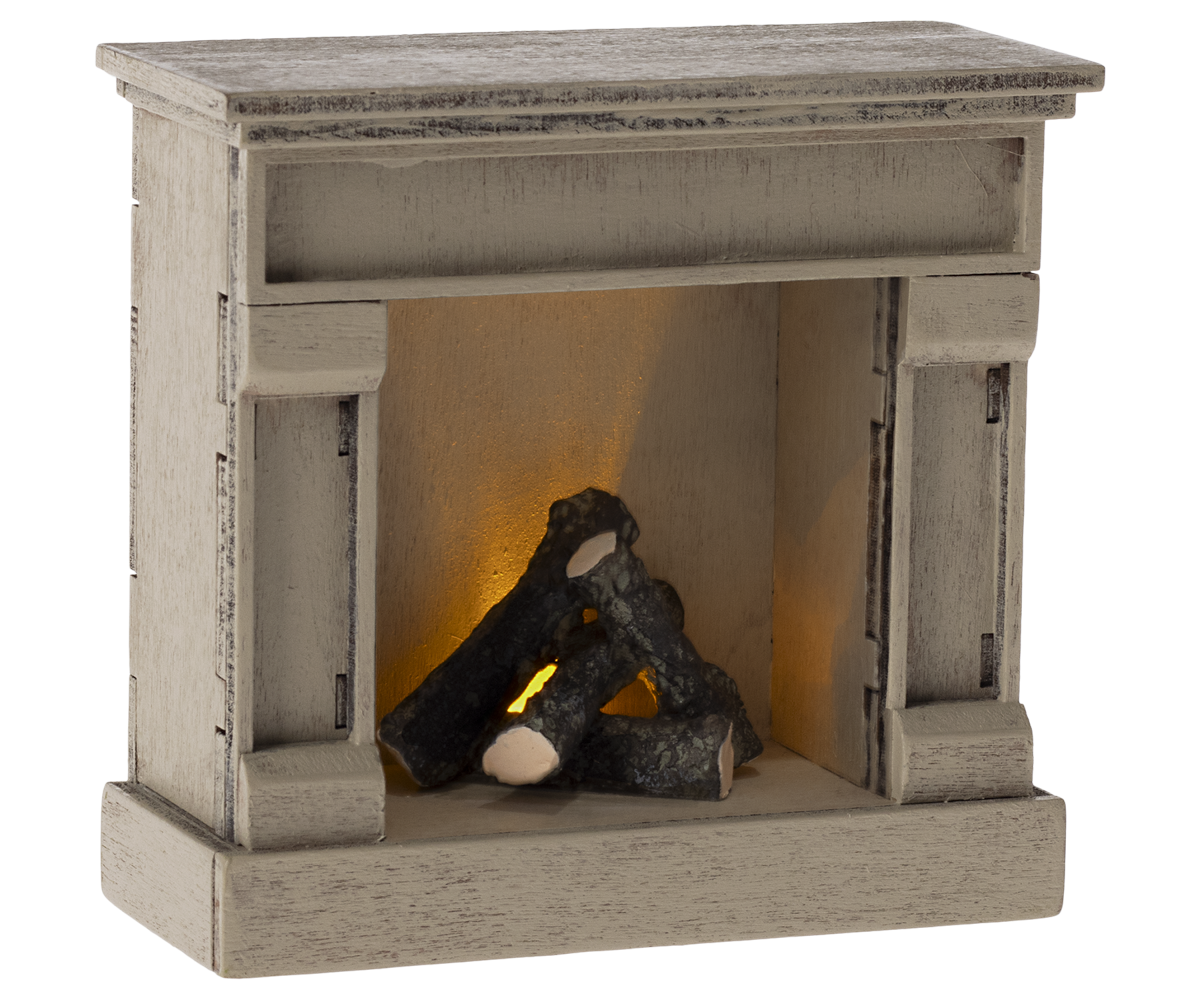 Maileg - Fireplace, Mouse - Off White