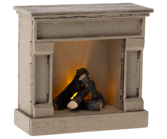 Maileg - Fireplace, Mouse - Off White