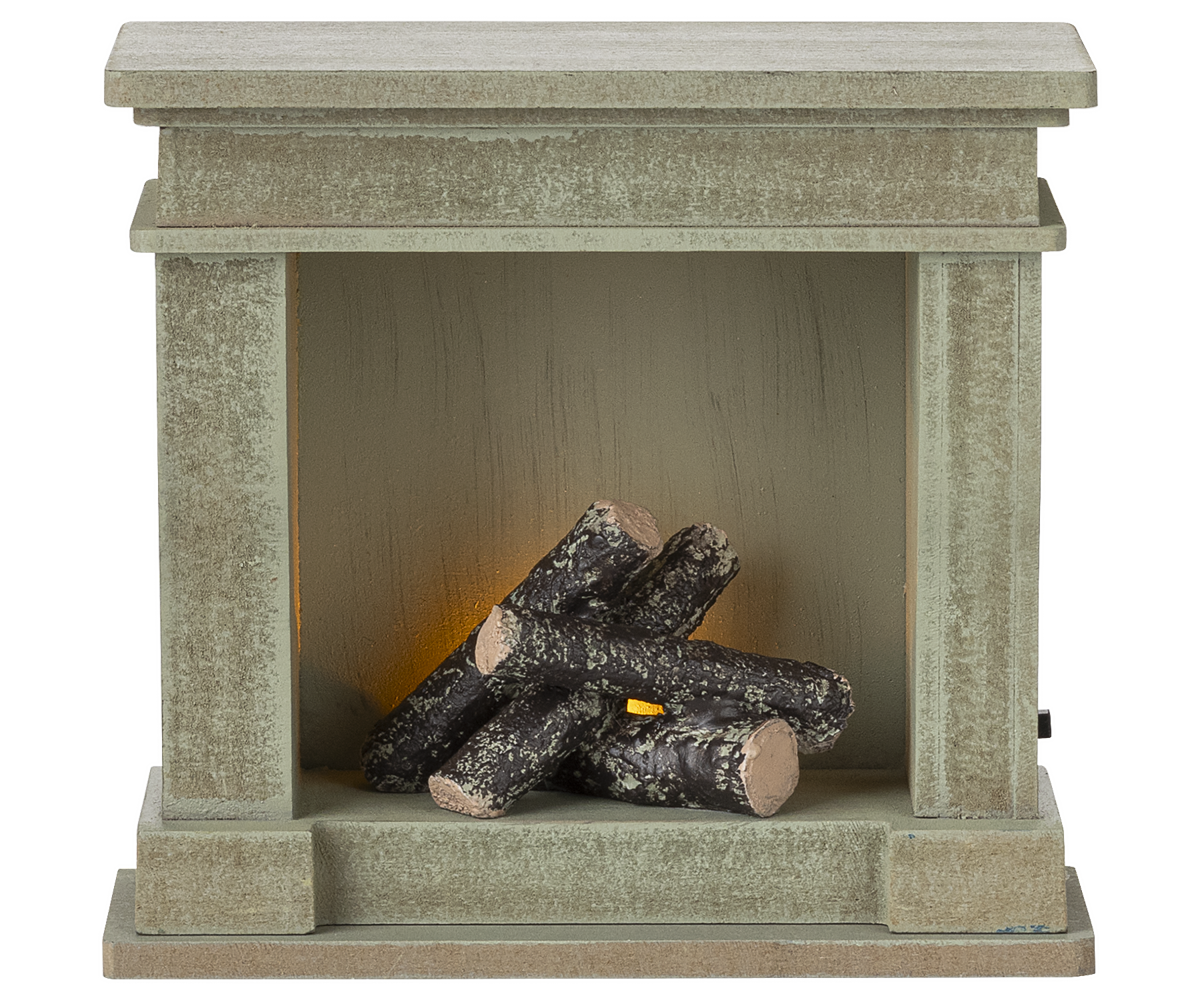 Maileg - Fireplace, Miniature - Dusty Green