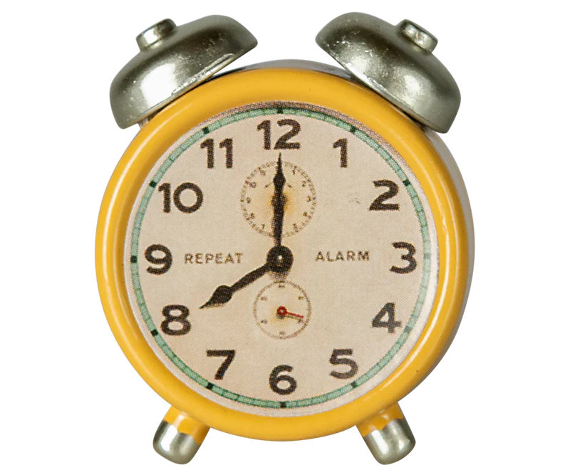 Maileg - Alarm Clock, Mouse - Yellow - PREORDER SS25