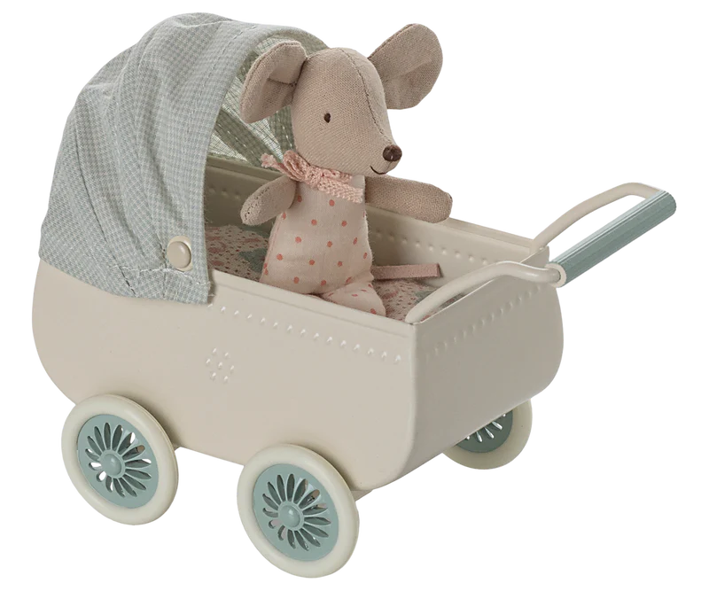 Maileg - Pram with Baby Mouse - PREORDER SS25