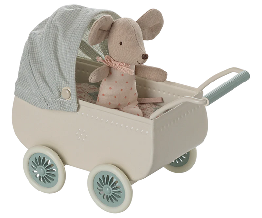 Maileg - Pram with Baby Mouse - PREORDER SS25