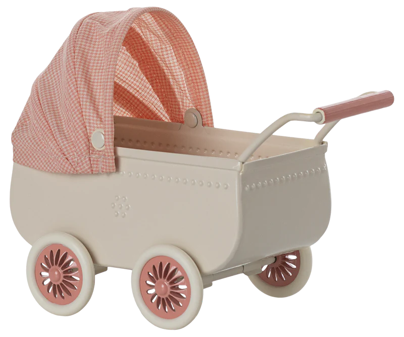 Maileg - Pram, Mouse - Coral - PREORDER SS25