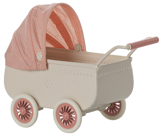 Maileg - Pram, Mouse - Coral - PREORDER SS25