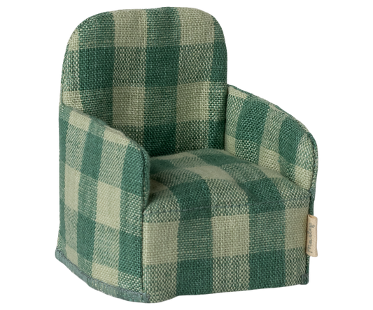 Maileg - Folding Chair, Mouse - Green Check