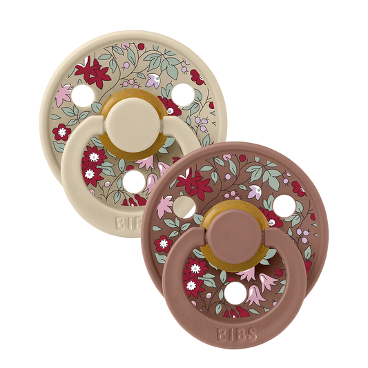 Bibs Pacifier - Bibs x Liberty - 2 Pack - Chamomile Lawn  Woodchuck Mix - Latex Size 1