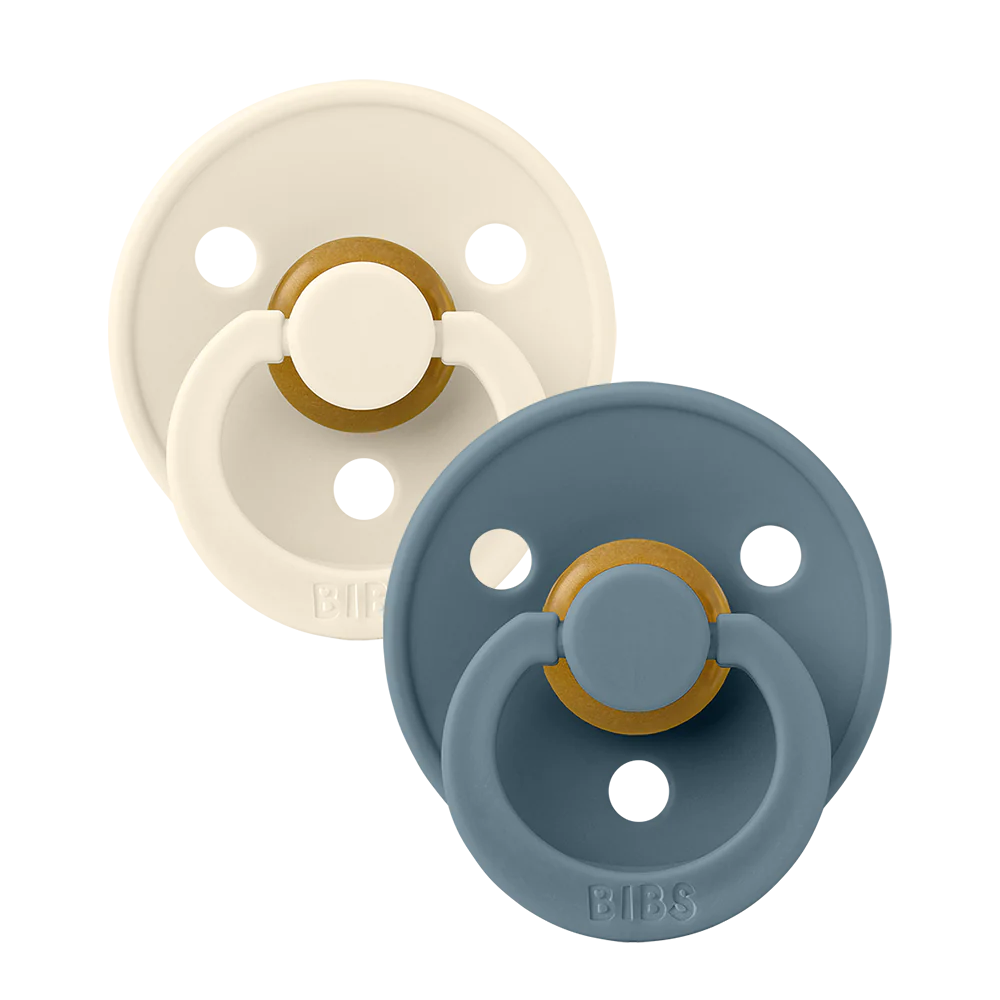 Bibs Pacifier - 2 Pack - Ivory + Petrol - Latex Size 1