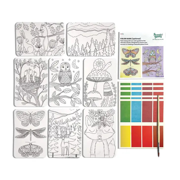 OOLY - Scenic Hues D.I.Y. Watercolor Kit - Forest Adventure