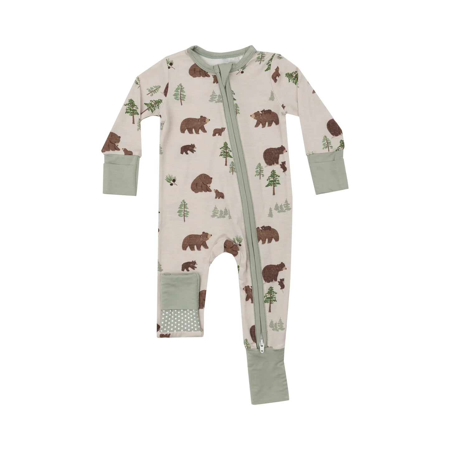 Two Way Zipper Romper - Sweet Brown Bears