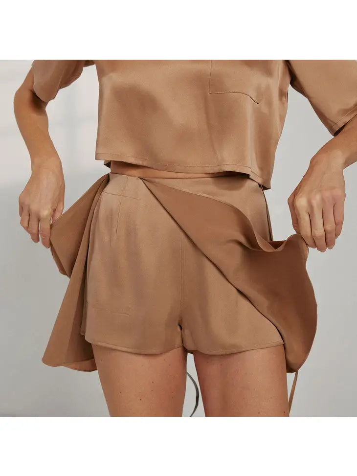 Lunya - Silk Wrap Sleep Skirt - Hushed Tan