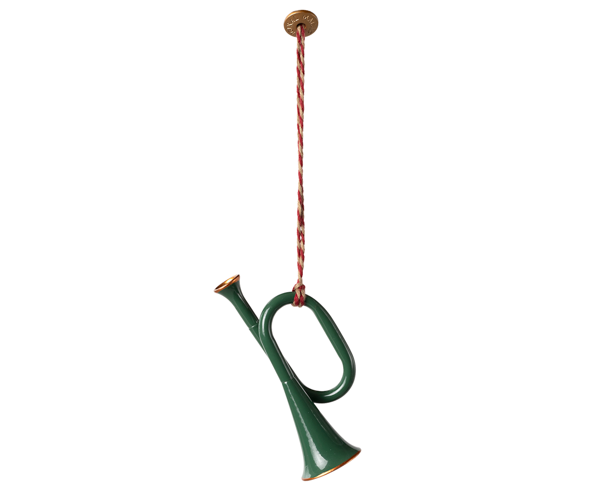 Maileg - Metal Ornament - Trumpet - Dark Green