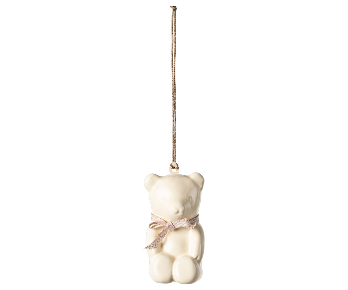 Maileg - Metal Ornament - Teddy Bear - Off White/Rose