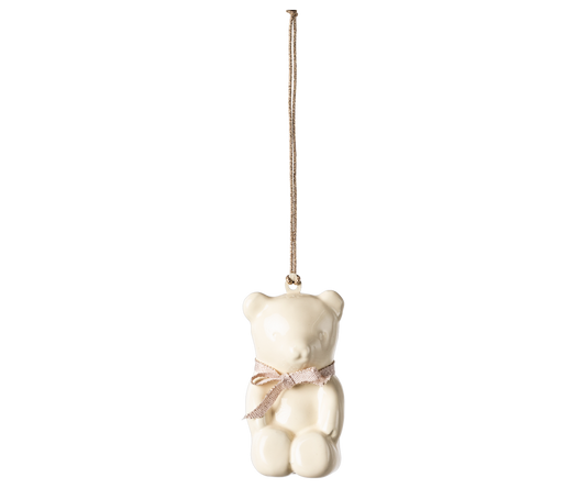 Maileg - Metal Ornament - Teddy Bear - Off White/Rose