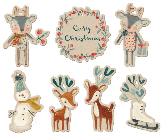 Maileg - Gift Tags, Cosy Christmas, 14pcs - Off White