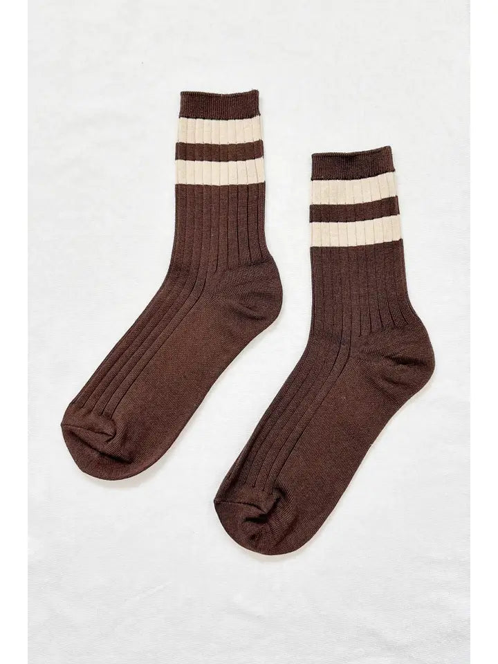Le Bon Shoppe - Her Socks - Varsity - Espresso