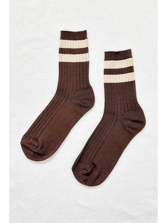 Le Bon Shoppe - Her Socks - Varsity - Espresso
