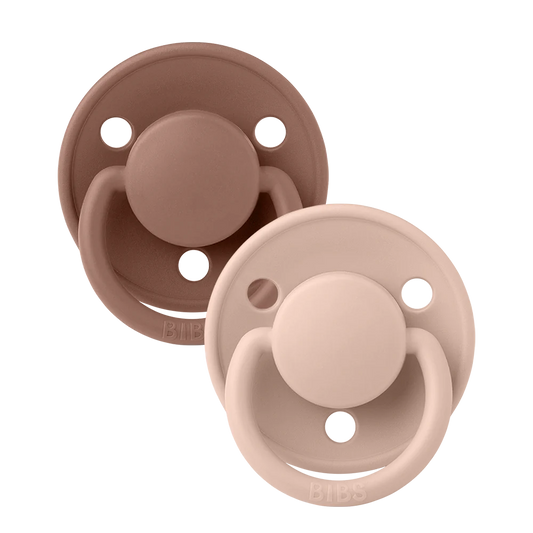 Bibs Pacifier - De Lux - 2 Pack - Woodchuck + Blush - Silicone