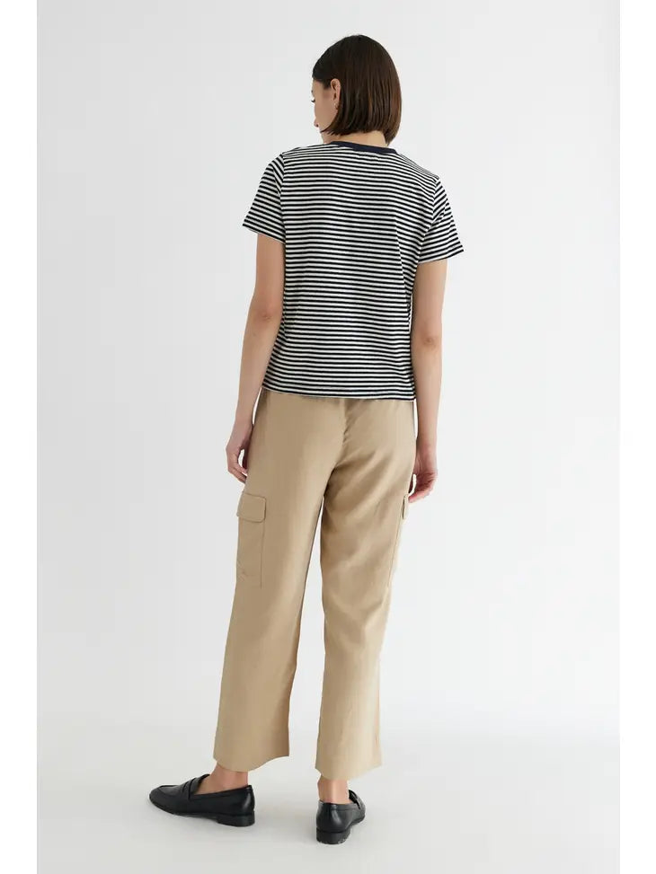 The Cade Top - Navy Stripe