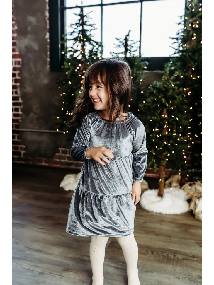 City Mouse - Velour Tiered Dress - Stillwater