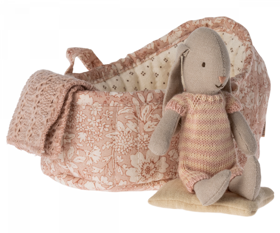 Maileg - Bunny in Carry Cot, Micro - 3 ass.