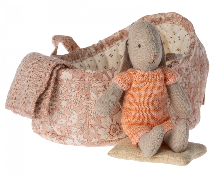 Maileg - Bunny in Carry Cot, Micro - 3 ass.