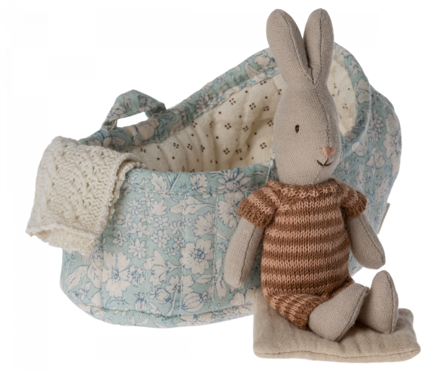 Maileg - Rabbit in Carry Cot, Micro - 3 ass.