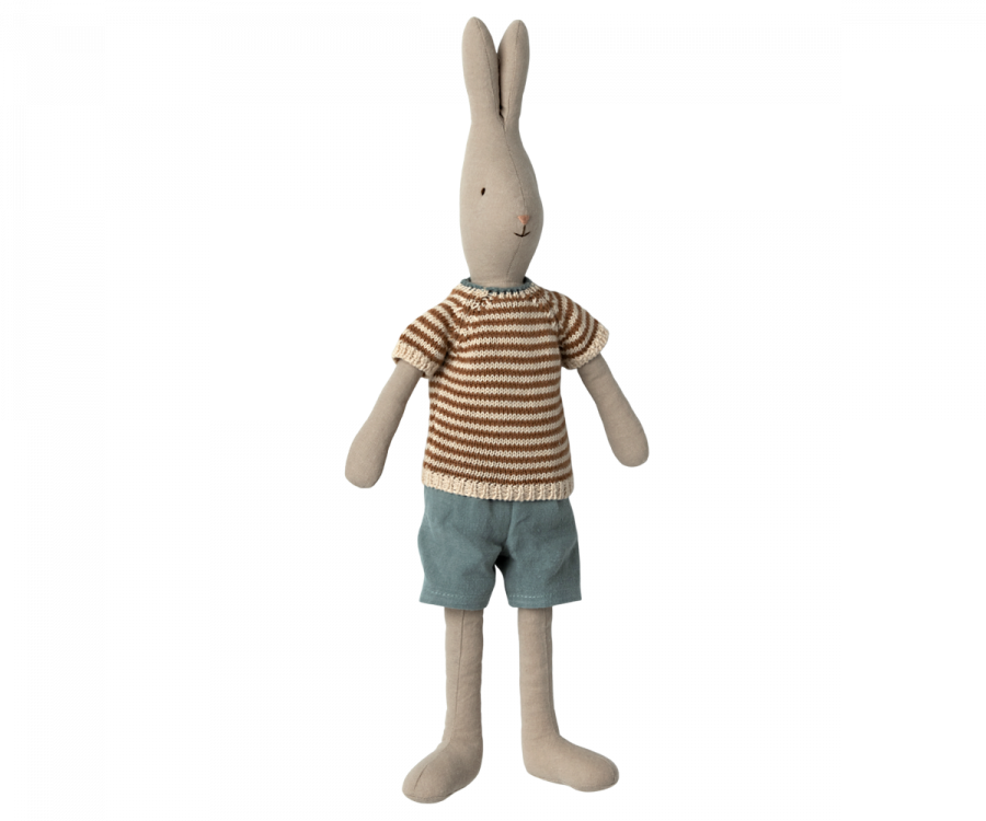 Maileg - Rabbit Size 3, Classic - Knitted Shirt and Shorts