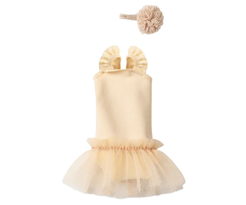 Maileg - Ballet Suit and Skirt Cream, Size 1