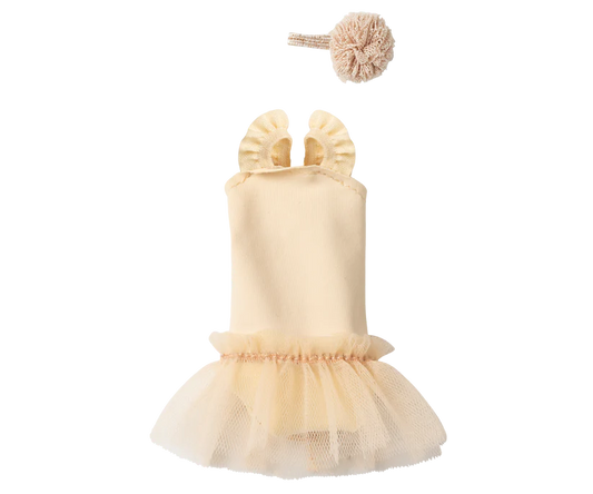 Maileg - Ballet Suit and Skirt Cream, Size 1