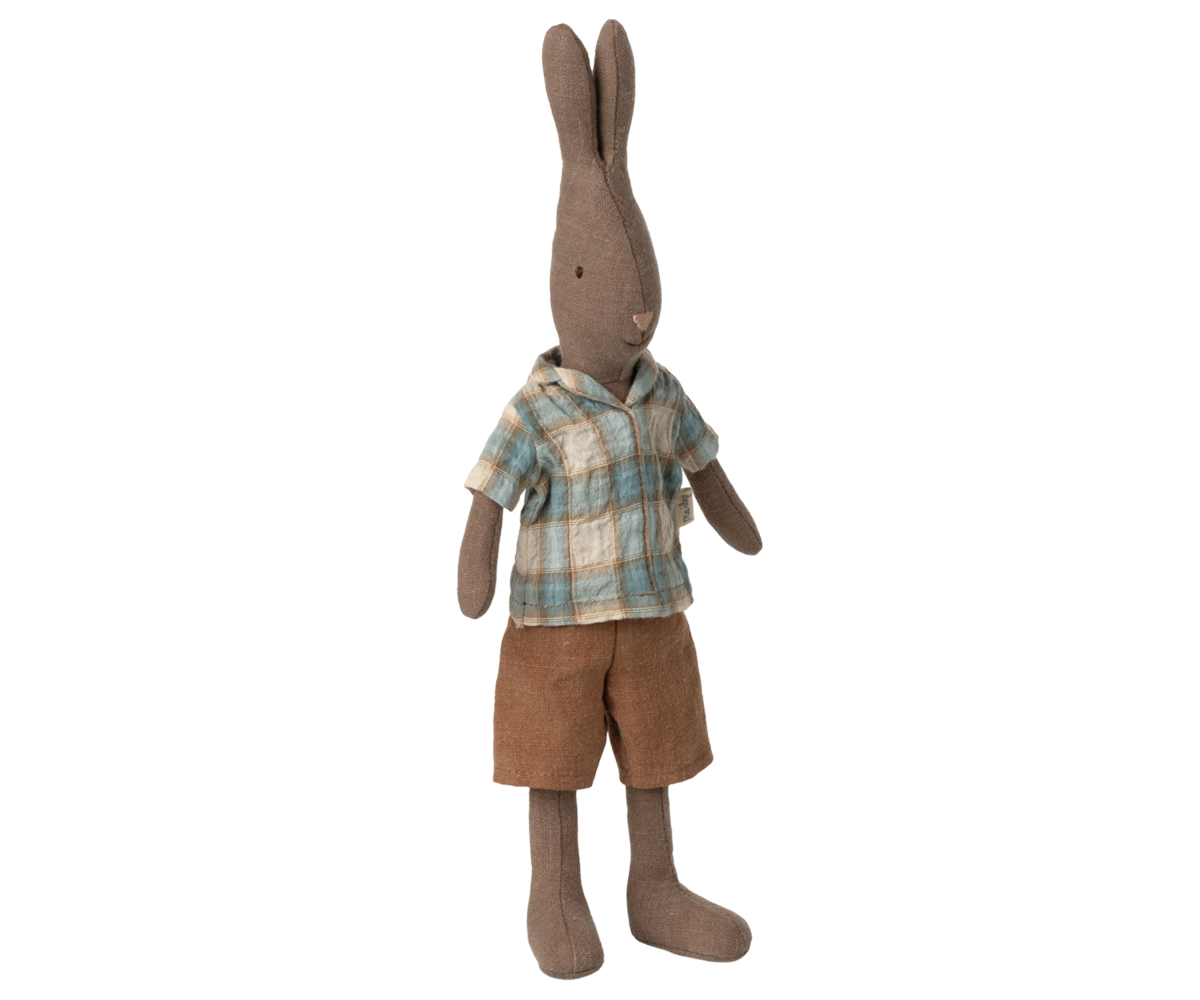 Maileg - Rabbit Size 2, Brown, Shirt and Shorts