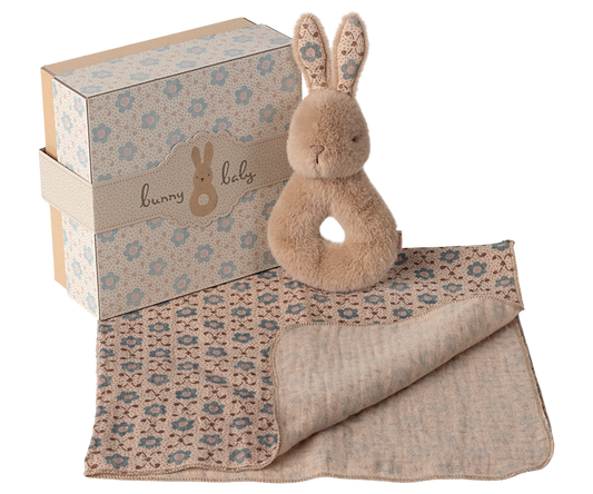 Maileg - Rabbit Rattle Set - Cream Peach