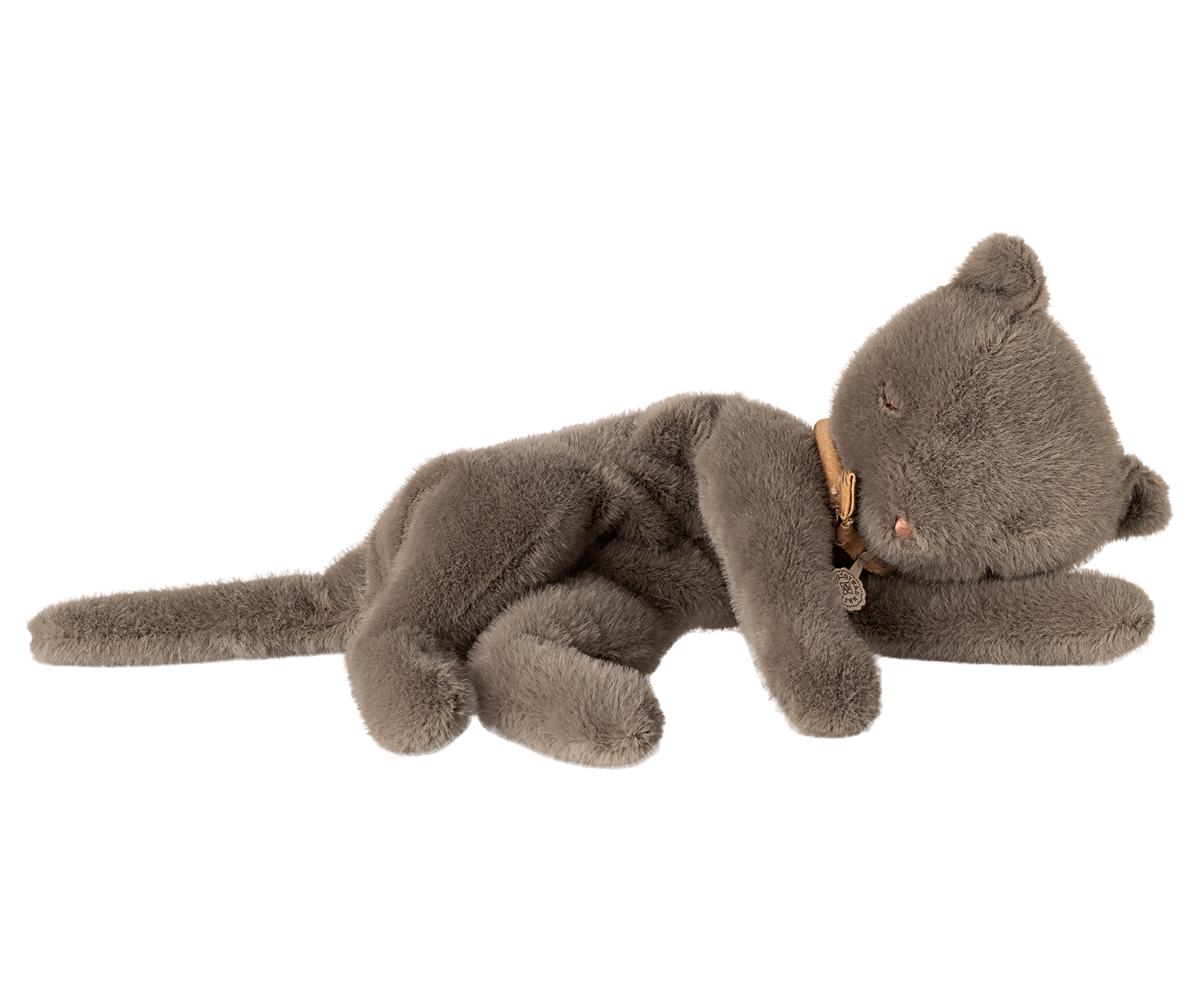 Maileg - Sleeping Kitten Plush, Medium - Grey