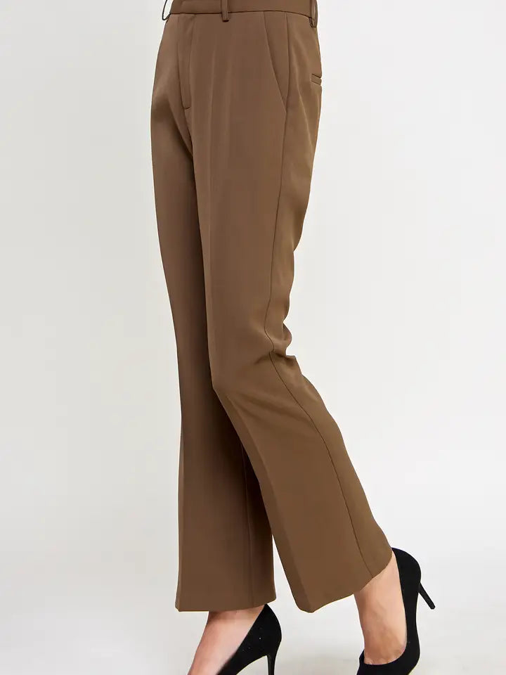 High-Waisted Flare Trouser - Mocha