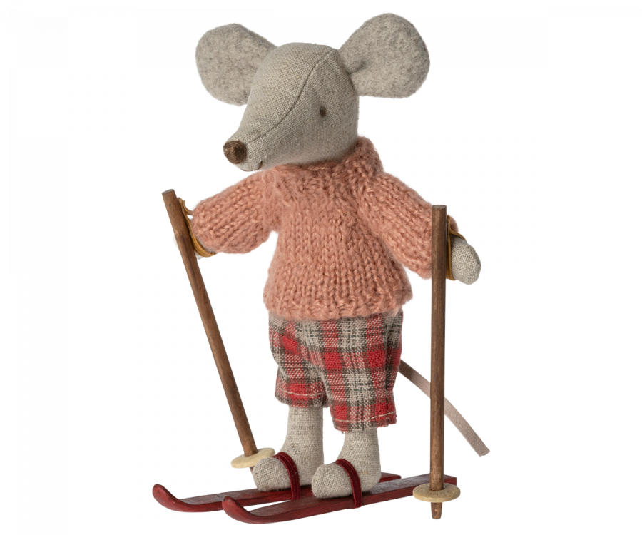 Maileg - Winter Mouse With Ski Set, Big Sister