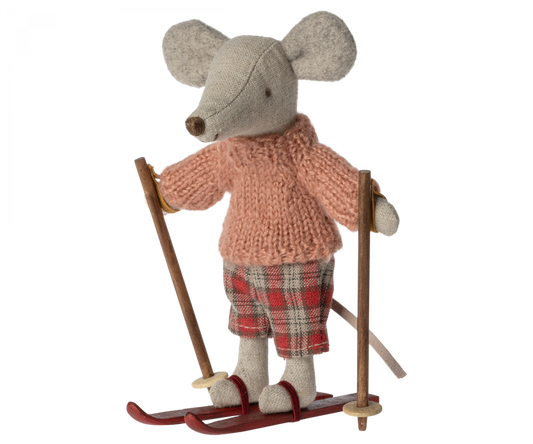 Maileg - Winter Mouse With Ski Set, Big Sister