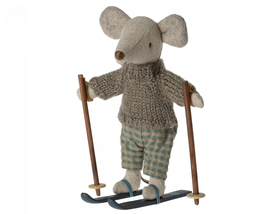 Maileg - Winter Mouse With Ski Set, Big Brother