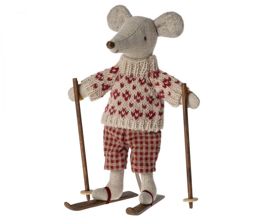 Maileg - Winter Mouse with Ski Set, Mum